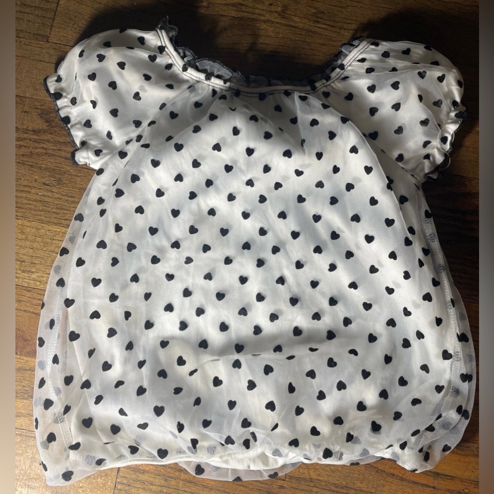 Toddler Girls Dress w/Hearts size 3T White